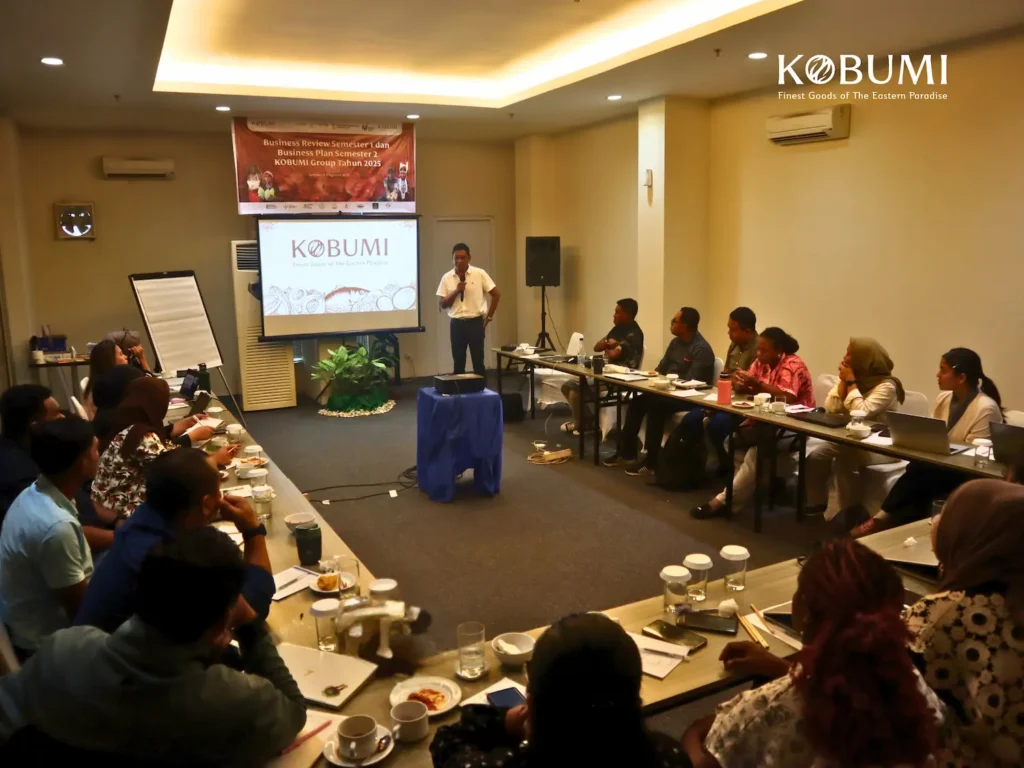 KOBUMI staff participating in a mid-year evaluation meeting in Ambon.